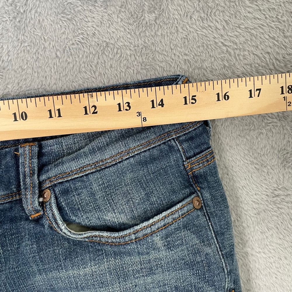 7 For All Mankind Flynt Bootcut Jean Womens 29 Blue A Pocket Lowrise Y2K Mcbling - Picture 9 of 11